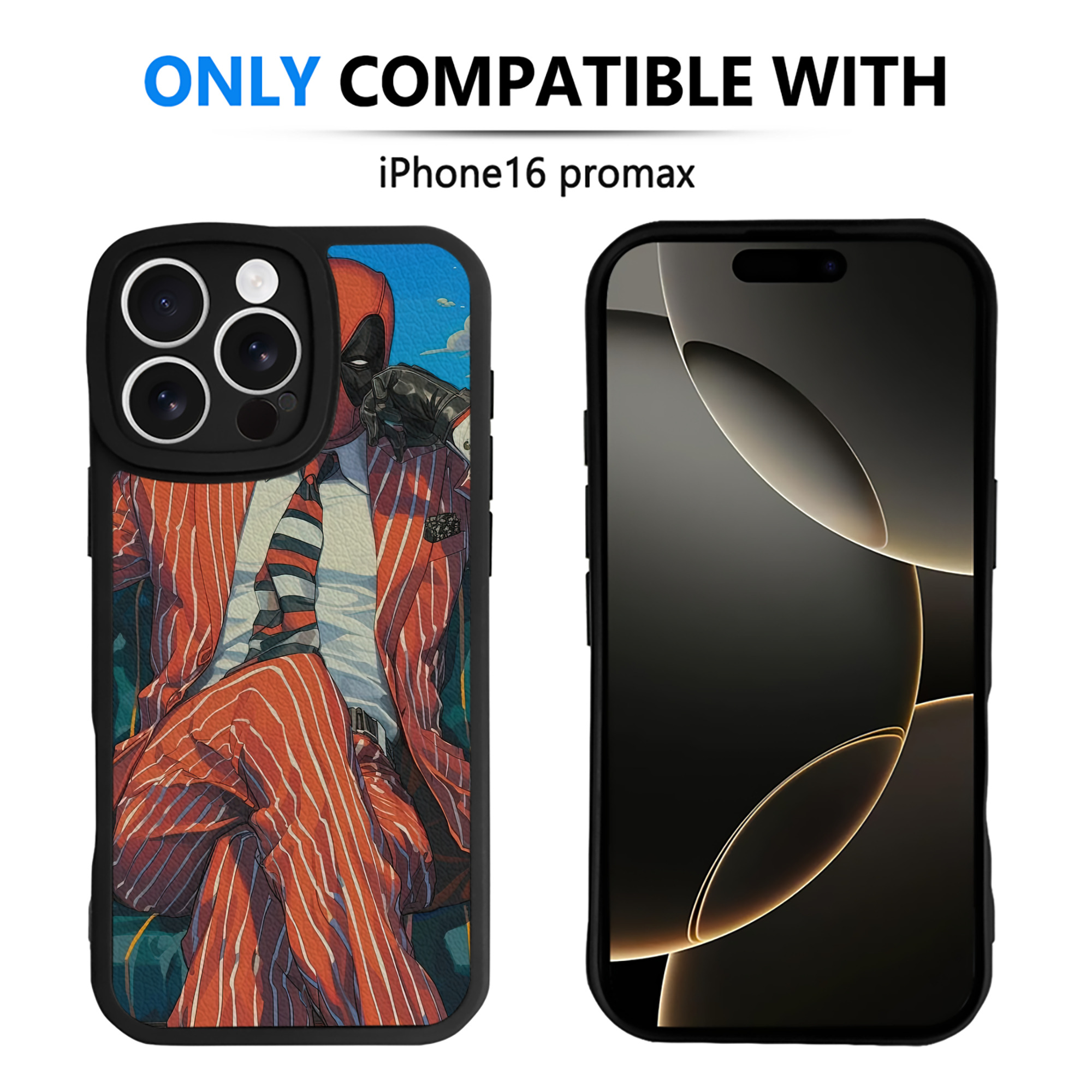 （画像用） Deadpool デッドプール 【iPhone 16シリーズ対応】シリコンスマホケース（レザー調） 材質：シリコン